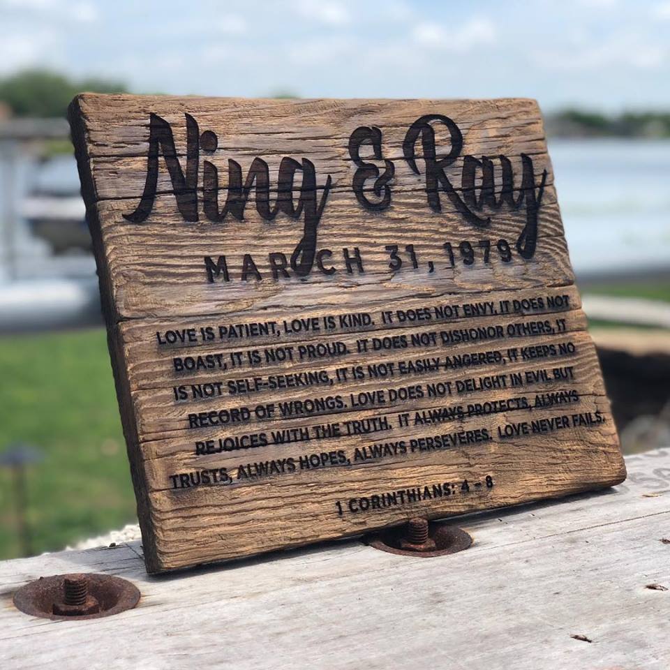 Laser Engraved Wood Sign For Wedding