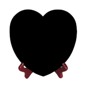 image of blank jet black granite heart tile