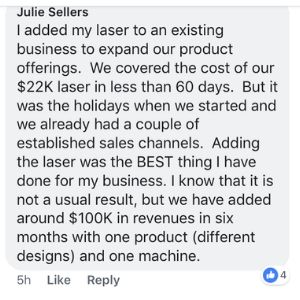 Julie Sellers Facebook Comment