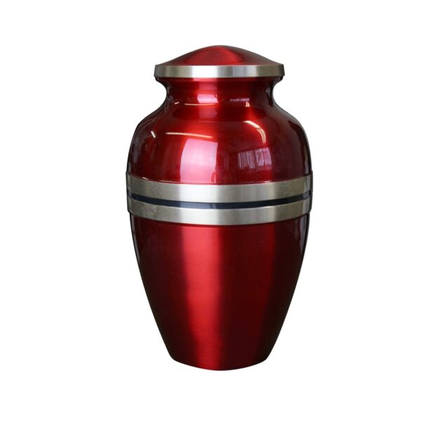 Brass Metal Urn: Classic Red-0